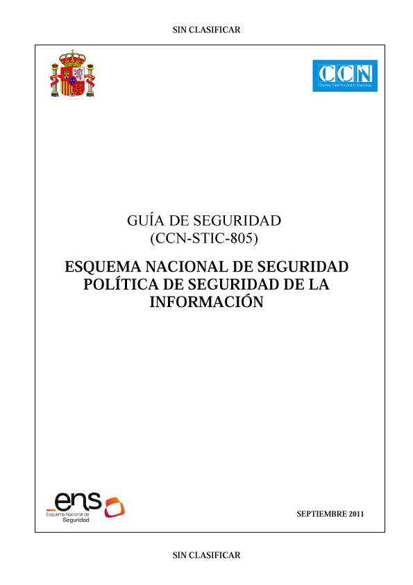 CCN-STIC-805 Política de Seguretat de la Informació