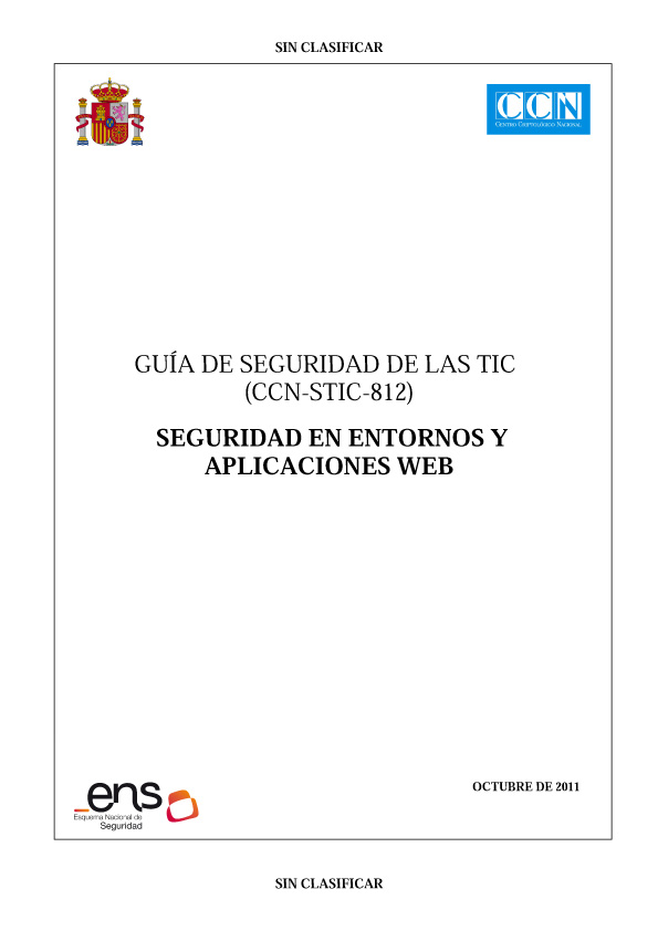 CCN-STIC-812 Seguretat en serveis web