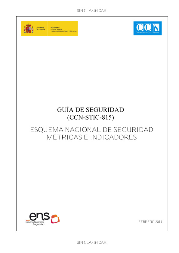 CCN-STIC-815 Indicadors i mètriques en el ENS
