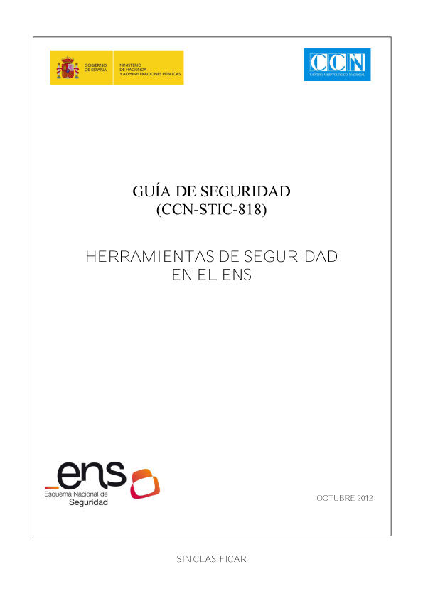 CCN-STIC-818 Eines de Seguretat en el ENS