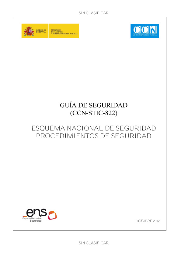 CCN-STIC-822 Procediments de Seguretat