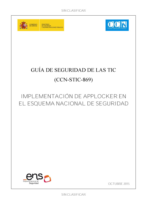 CCN-STIC-869 AppLocker en el ENS v1.0