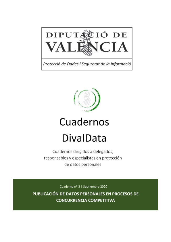 Cuaderno nº 3 – Publicación de datos personales en procesos de concurrencia competitiva