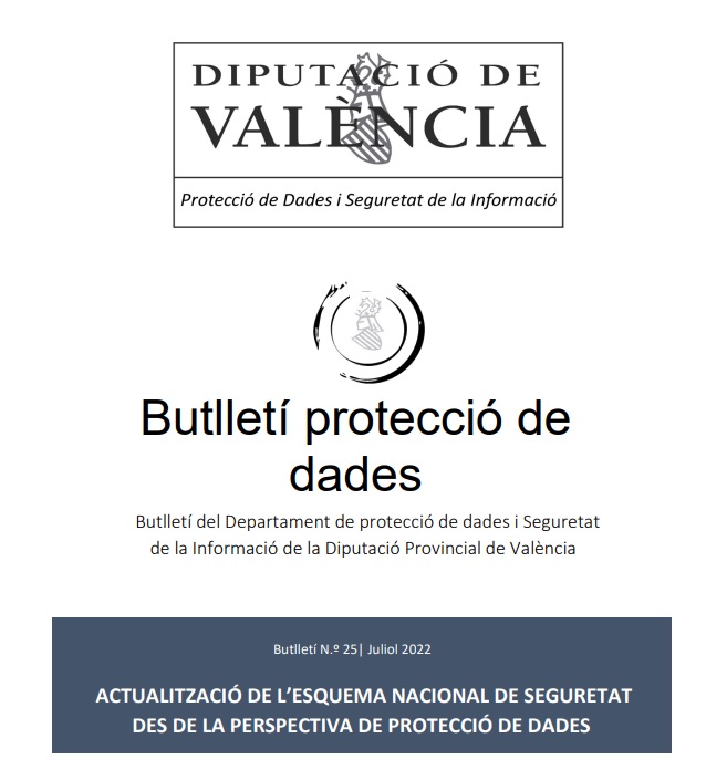 Butlletí núm. 25 – Actualització esquema nacional seguretat
