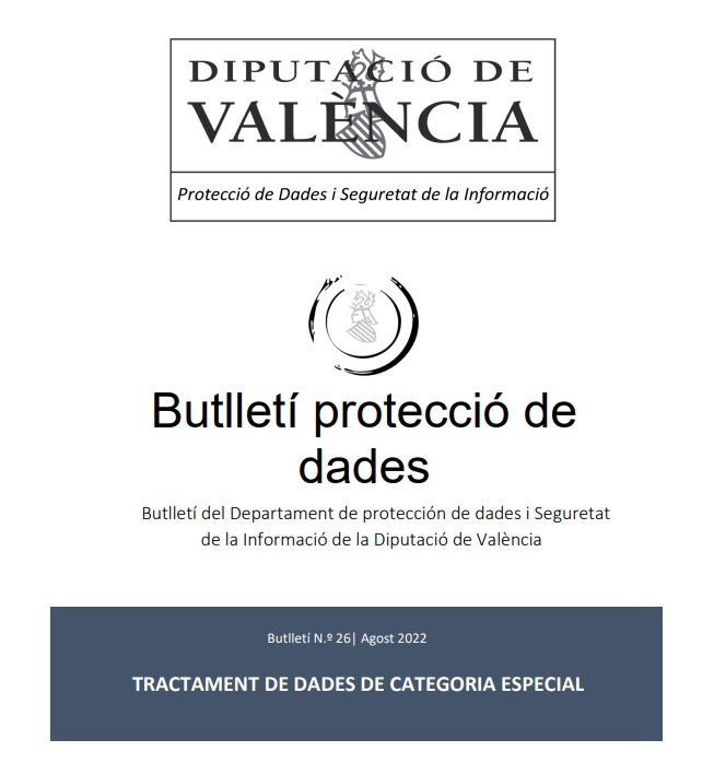 Butlletí núm. 26 – Tractament de dades de categoria especial