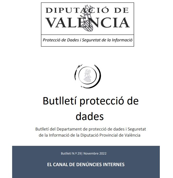 Butlletí núm. 29 – El canal de denúncies internes