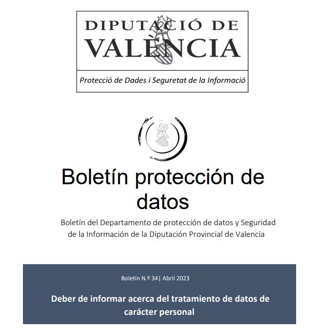 Boletín nº 34 – Deber de informar sobre tratamiento datos carácter personal