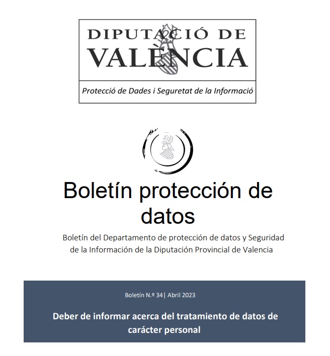 Boletín nº 34 – Deber de informar sobre tratamiento datos carácter personal