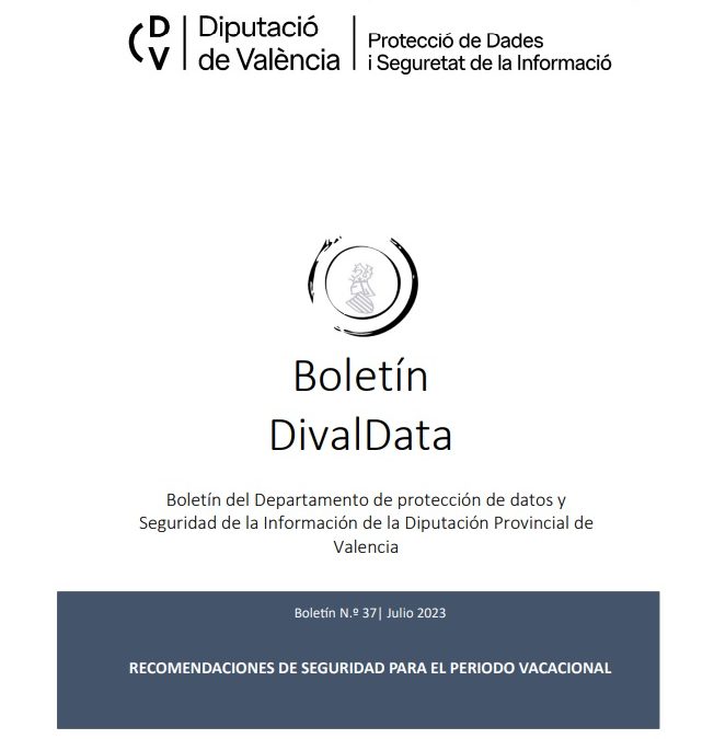 Boletín nº 37 – Recomendaciones de seguridad para el periodo vacacional