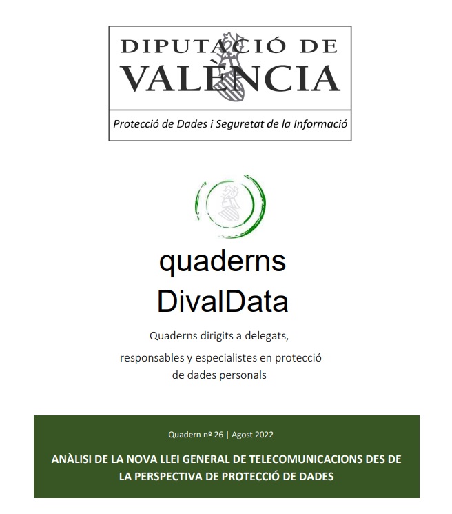 Quadern núm. 26 – Anàlisi de la nova llei general de telecomunicacions des de la perspectiva de protecció de dades