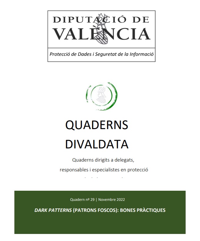 Quadern núm. 29 – Dark patterns (patrons foscos): bones pràctiques