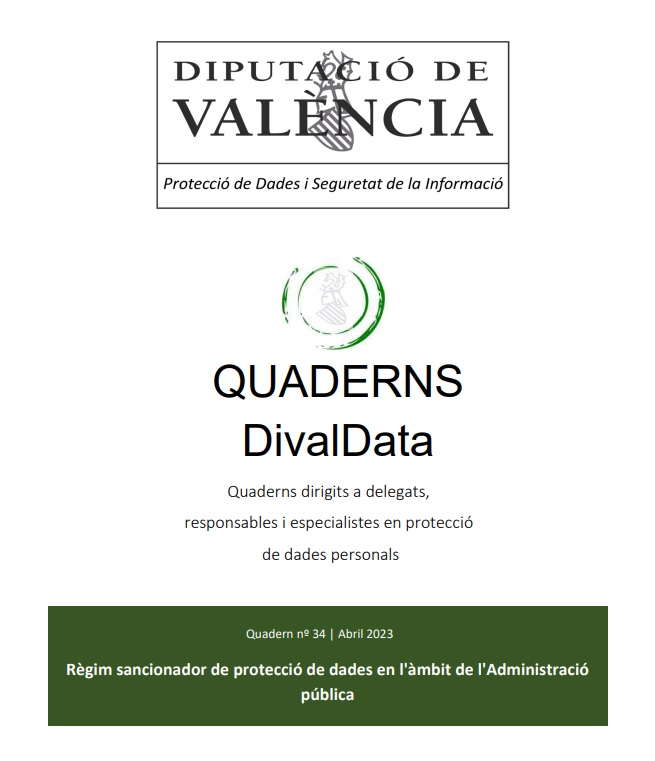 Quadern núm. 34 – Règim sancionador de protecció de dades en àmbit d’administració pública