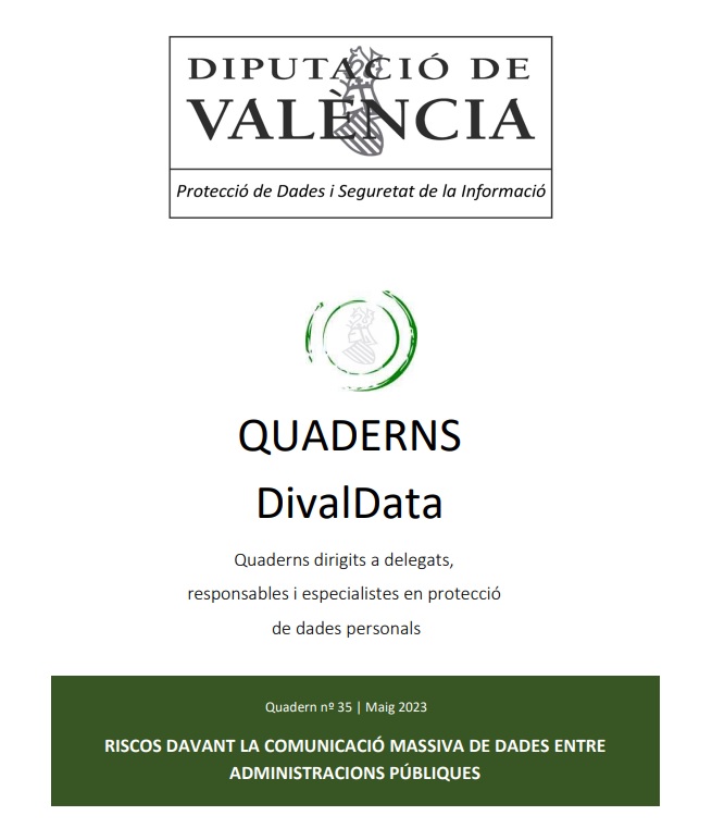 Quadern núm. 35 – Riscos davant la comunicació massiva de dades entre administracions públiques