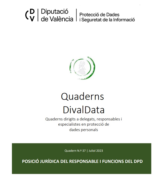 Quadern núm. 37 – Posició jurídica del responsable i funcions del dpd