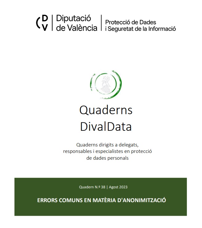 Quadern núm. 38 – Errors comuns en matèria d’anonimització