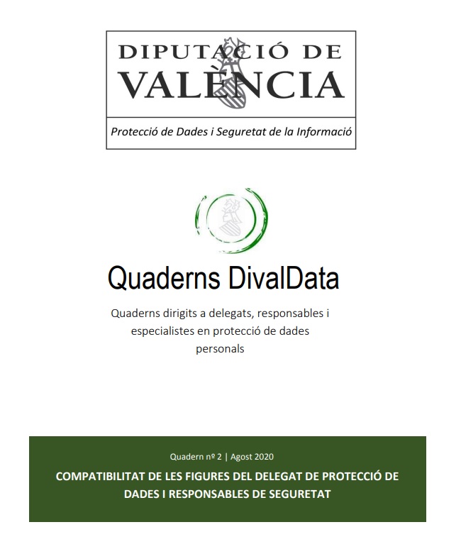 Quadern núm. 2 – Compatibilitat de les figures del delegat de protecció de dades i responsable de seguretat
