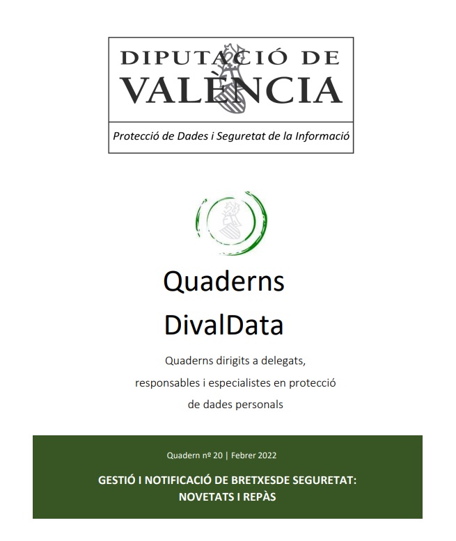 Quadern nº 20 – Gestió i notificació de bretxes de seguretat: Novetats i repàs