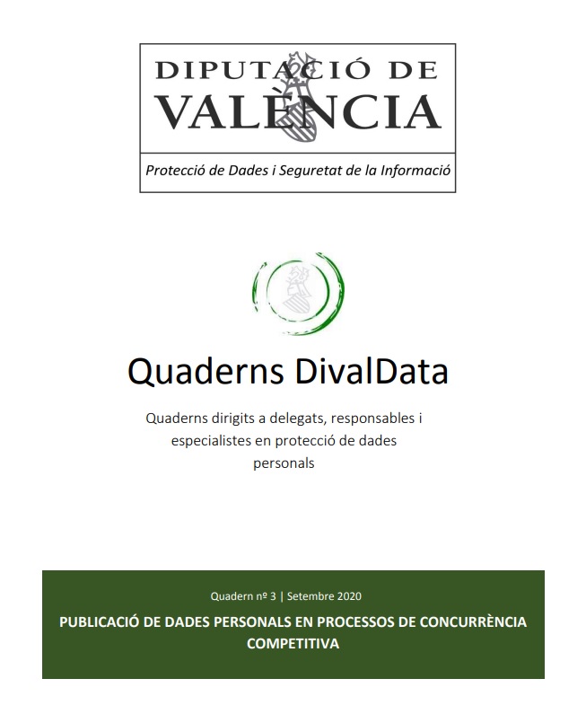 Quadern núm. 3 – Publicació de dades personals en processos de concurrència competitiva